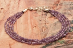 Desiree Yellowhorse 19" long, 4 Strand Genuine Amethyst Necklace